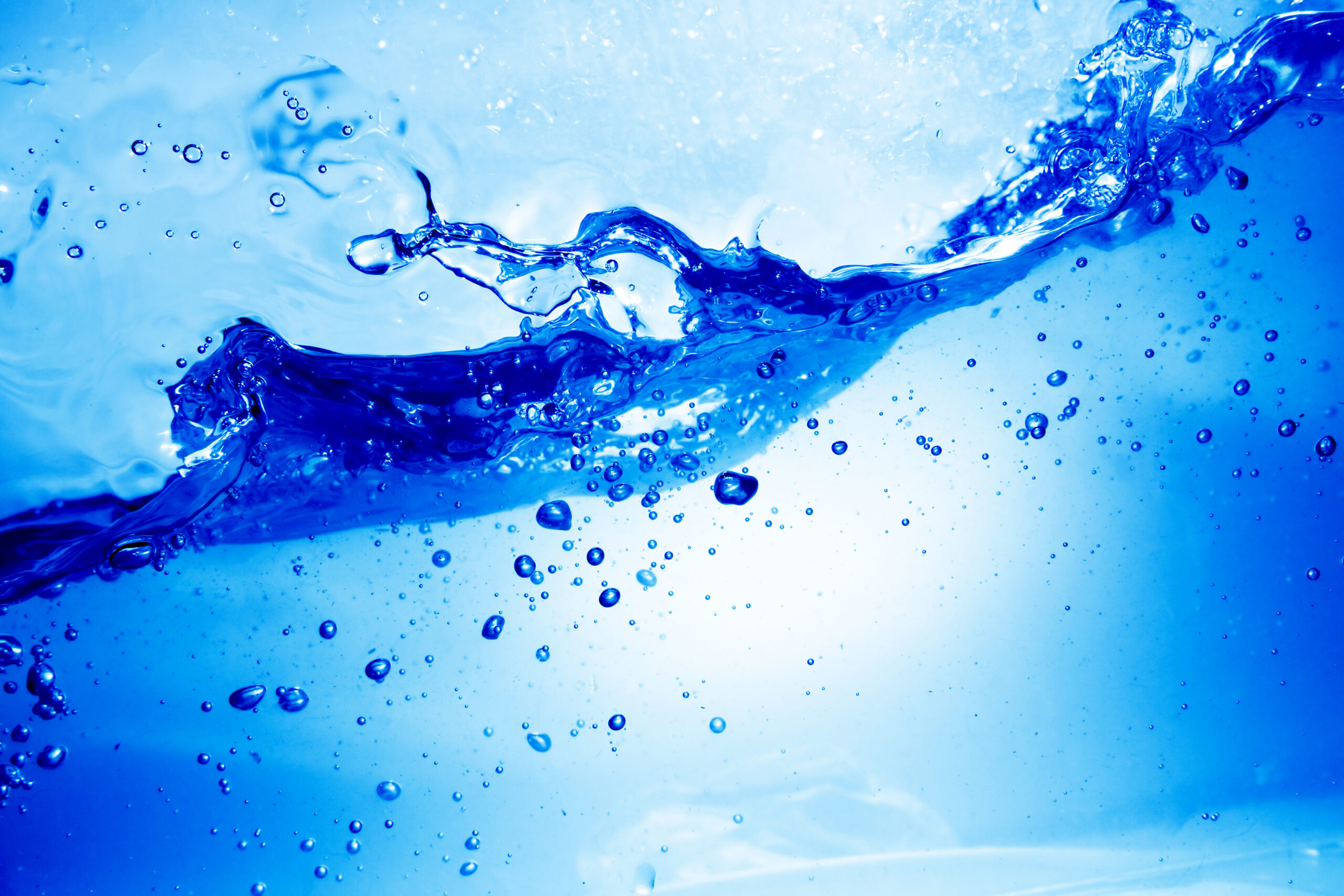fresh water wave with bubbles